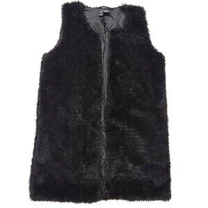 Windsor Black Faux Fur Vest M Boho Witchy Whimsigoth‎